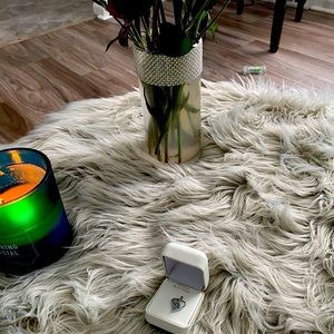 Genuine 10K white gold, blue topaz pendant.